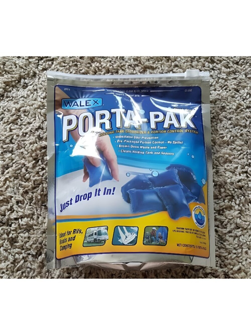 Porta-Pak RV Marine Black Holding Tank Deodorizer Drop-Ins, Camper, Boat